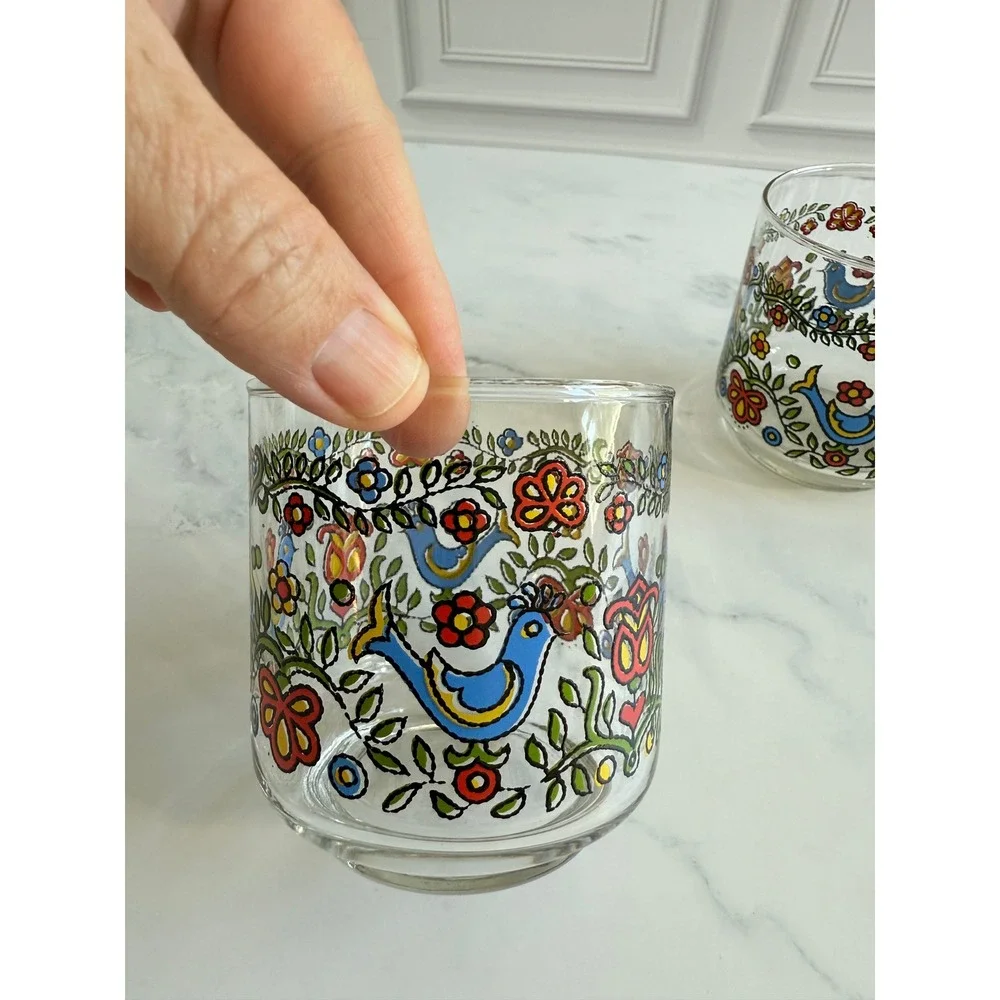VTG Set (3) Libbey Corelle Country Festival 6 oz. Lowball Juice Glass 3